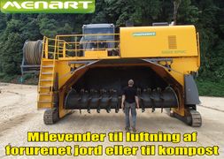 Menart SPM til vending af forurenet jord slam og kompost