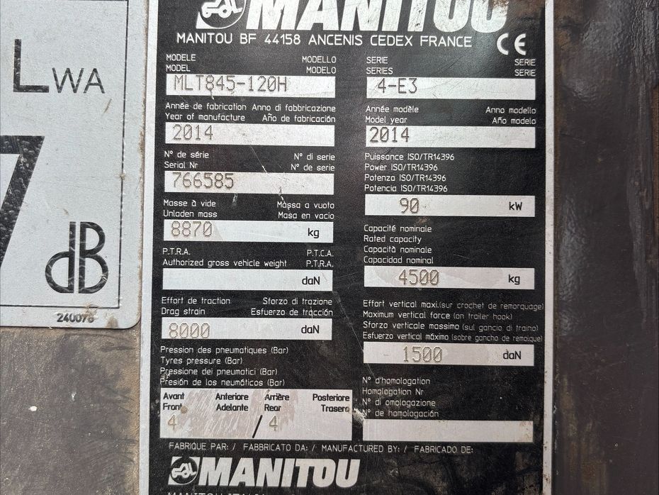 Manitou MLT 845-120 MLT 845-120 H - Læssemaskiner - Teleskoplæssere - 7