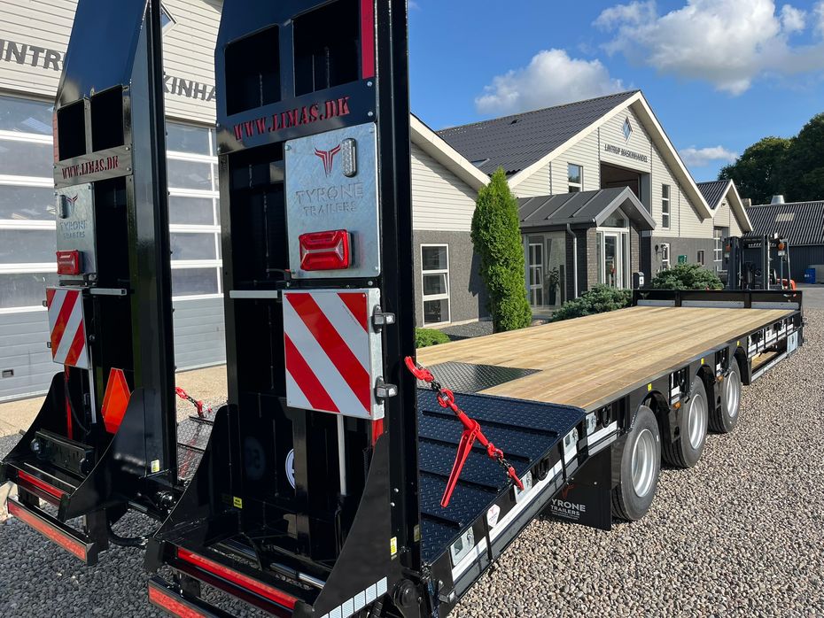 Tyrone 33TLL LANG MODEL med kombi bremser, både luft og hydrauliske bremser. Affjedret træk og affjedret aksler. Med hydrauliske ramper og værktøjskasse - Vogne - Maskintransportvogne - 17