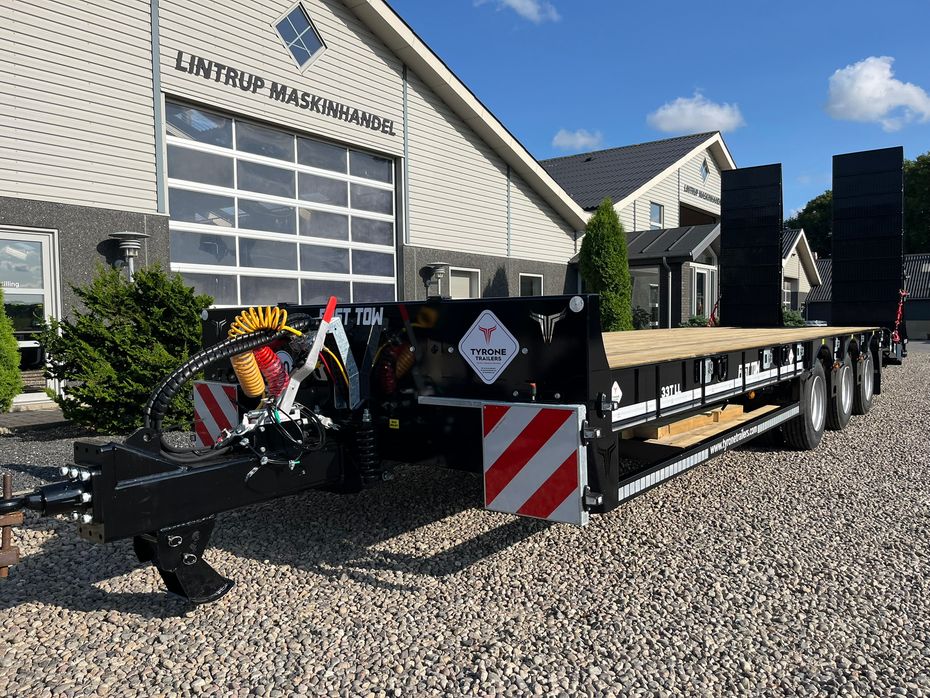 Tyrone 33TLL LANG MODEL med kombi bremser, både luft og hydrauliske bremser. Affjedret træk og affjedret aksler. Med hydrauliske ramper og værktøjskasse - Vogne - Maskintransportvogne - 4