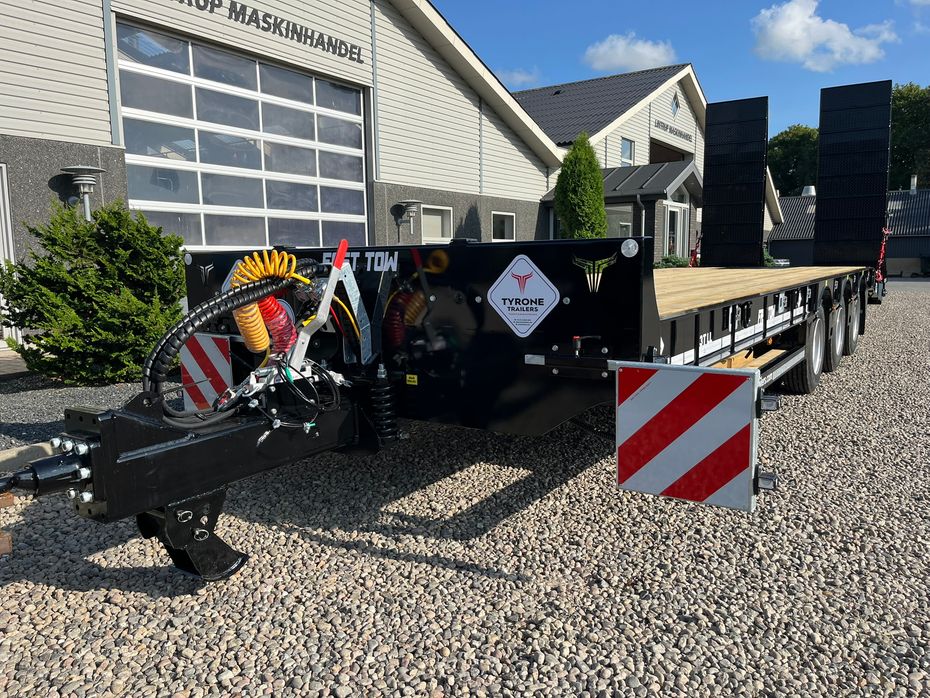 Tyrone 33TLL LANG MODEL med kombi bremser, både luft og hydrauliske bremser. Affjedret træk og affjedret aksler. Med hydrauliske ramper og værktøjskasse - Vogne - Maskintransportvogne - 5