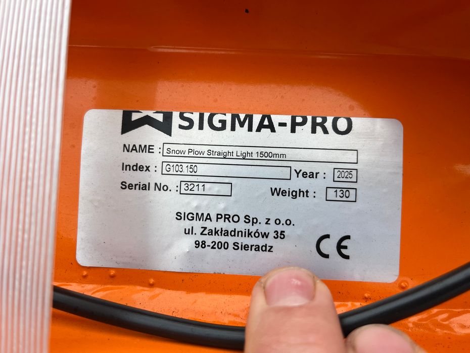Sigma Pro g103 150 150cm sneplov med hydraulisk sving og Giant fæste - Minilæsser tilbehør - Redskaber - 10