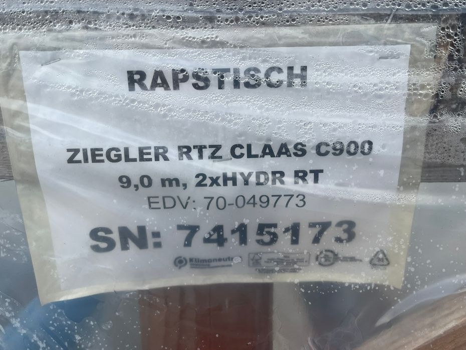 Ziegler Raps fortssats, Raps bord ,rapeseed harvesting equipment,  Rapstrennern 9000mm bord til Claas C900 - Høstmaskiner tilbehør - Rapsudstyr - 9