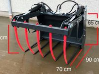 - - - Siloklo Bredde 1,0m-1,6m Volumen 0,55m3-0,85m3 Siloklo med 2 cylindere og løse tænder - Minilæsser tilbehør - Redskaber - 2