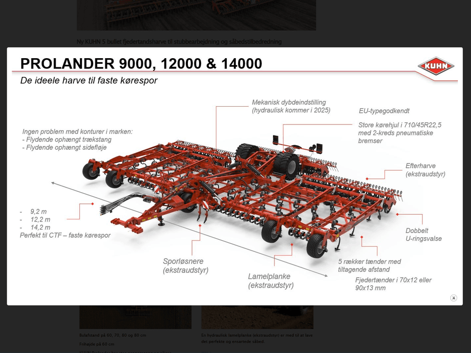 Kuhn Prolander 9000 - Harver - Såbedsharver - 4