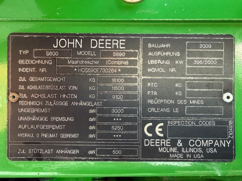 John Deere S690 + 30” 630R skærebord - Høstmaskiner - Mejetærskere - 23