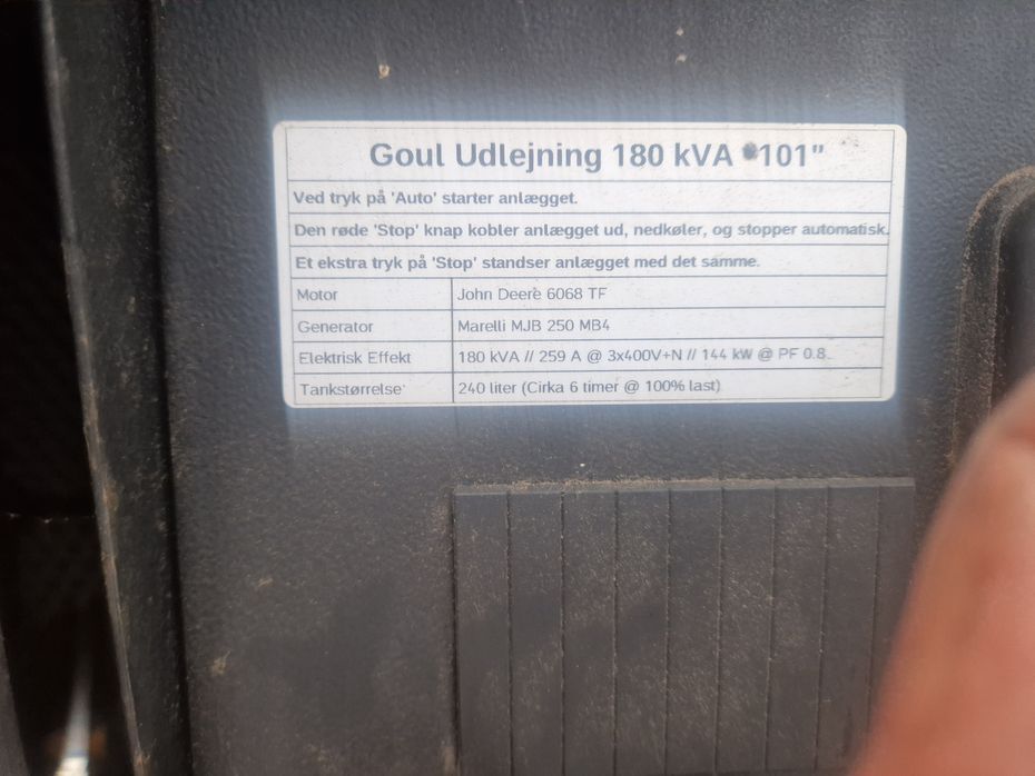 generator 180kva/259 A Marelli MJB 250 - Generatorer - 2