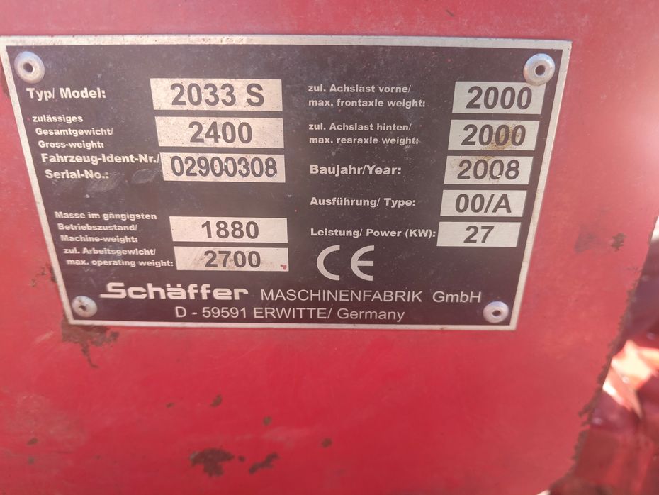 Schäffer 2033 S med skovl og pallegafler - Læssemaskiner - Minilæssere - 6