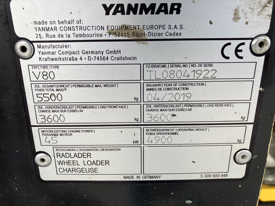 Terex/Yanmar V80 V80 Terex/Yanmar V80 - Læssemaskiner - Gummihjulslæssere - 13