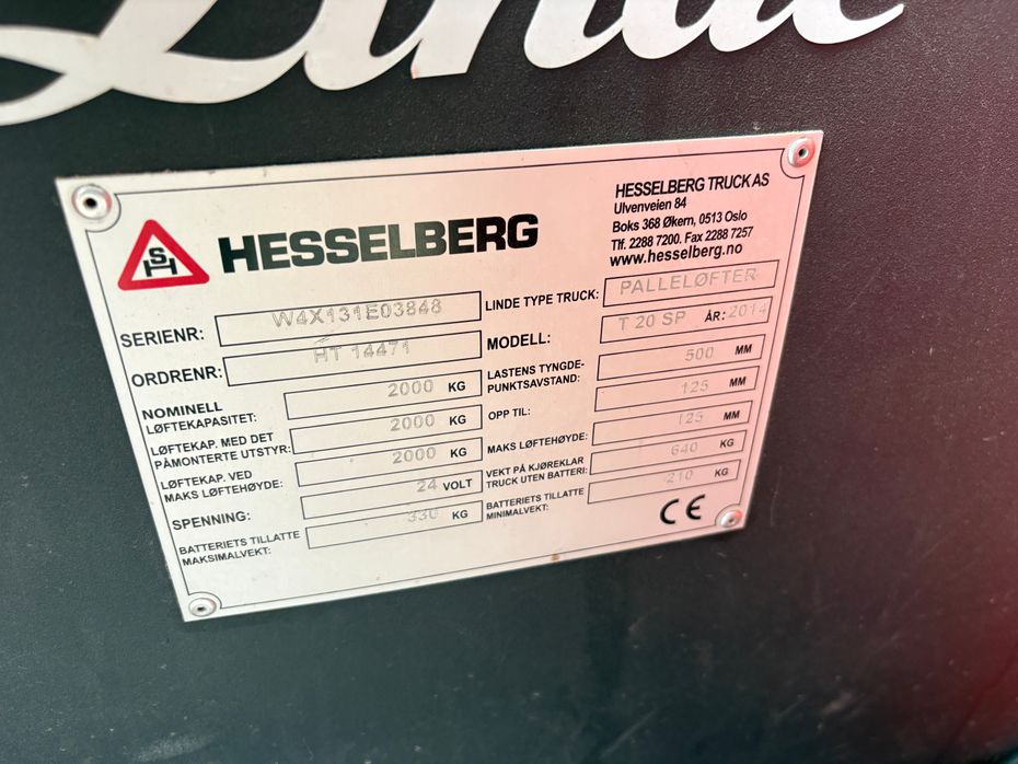 Linde T20 lang palletruck m. lader Elektrisk Palleløfter - Palleløftere - El palleløftere - 6
