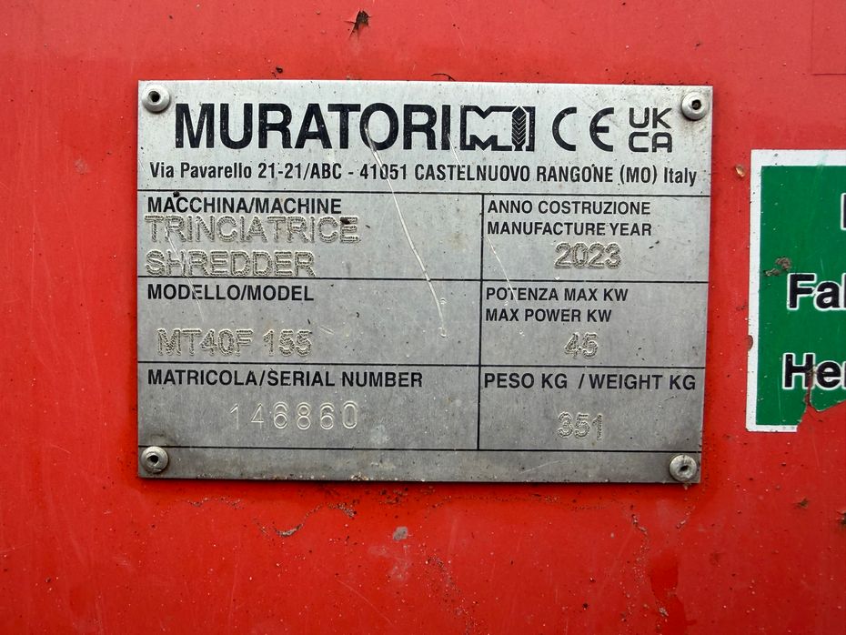 Muratori MT40 F-155 155 cm frontmonteret - Græsmaskiner - Brakslåmaskiner - 4